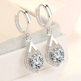 925 Silver Nat. Crystal Drop Earrings Women Jewelry FQL20387