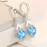 925 Silver Nat. Crystal Drop Earrings Women Jewelry FQL20387
