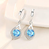 925 Silver Nat. Crystal Drop Earrings Women Jewelry FQL20387