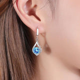 925 Silver Nat. Crystal Drop Earrings Women Jewelry FQL20387