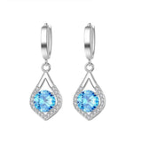 925 Silver Nat. Crystal Drop Earrings Women Jewelry FQL20387
