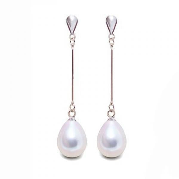 ZHBORUIN Pearl Earrings 925 Sterling Silver Water Drop Wedding Gift
