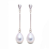 ZHBORUIN Pearl Earrings 925 Sterling Silver Water Drop Wedding Gift
