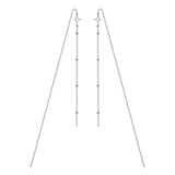 TrustDavis 925 Silver Beads Star Chain Ear Line Earring Women Wedding S925