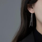 TrustDavis 925 Silver Beads Star Chain Ear Line Earring Women Wedding S925