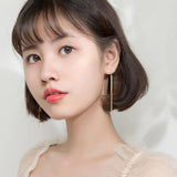 TrustDavis 925 Silver Beads Star Chain Ear Line Earring Women Wedding S925