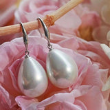 Shell Pearl Drop Earrings 18k Hook Eardrop Women