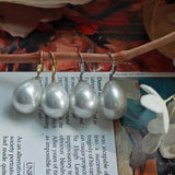 Shell Pearl Drop Earrings 18k Hook Eardrop Women