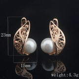 Rose Drop Earrings Simulated Pearl Flowers Jewelry