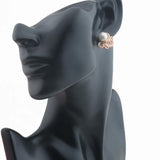 Rose Drop Earrings Simulated Pearl Flowers Jewelry