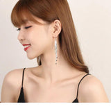 925 Silver Needle Multi-layer Tassels Drop Earrings For Women