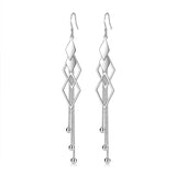 925 Silver Needle Multi-layer Tassels Drop Earrings For Women