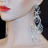 Crystal Chandelier Drop Earrings for Women Wedding Jewelry