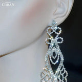 Crystal Chandelier Drop Earrings for Women Wedding Jewelry
