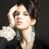 Crystal Chandelier Drop Earrings for Women Wedding Jewelry