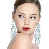 Crystal Chandelier Drop Earrings for Women Wedding Jewelry