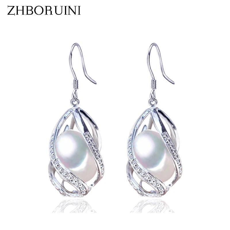 Freshwater Pearl Water Drop Earrings 925 Sterling Silver