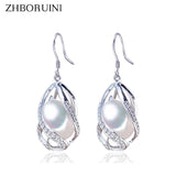 Freshwater Pearl Water Drop Earrings 925 Sterling Silver