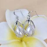 Freshwater Pearl Water Drop Earrings 925 Sterling Silver