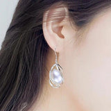 Freshwater Pearl Water Drop Earrings 925 Sterling Silver