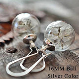 Glass Globe Dandelion Seed Earrings - Botanical Jewelry