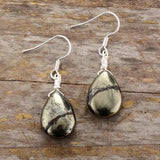 Pyrite Teardrop Earrings for Women