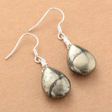 Pyrite Teardrop Earrings for Women
