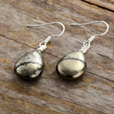 Pyrite Teardrop Earrings for Women