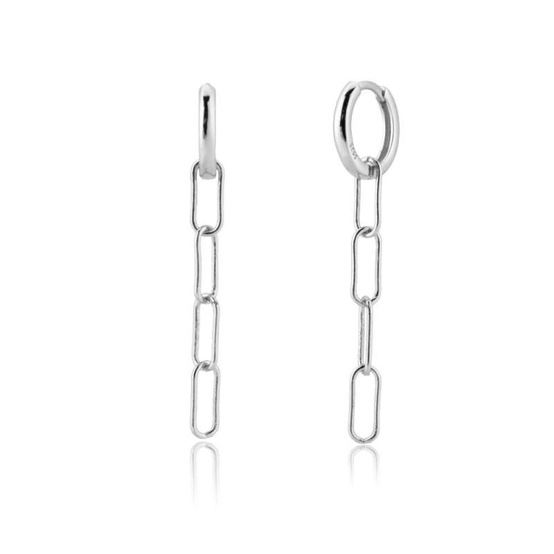 925 Sterling Silver Chain Locker Drop Earring