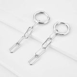 925 Sterling Silver Chain Locker Drop Earring