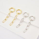 925 Sterling Silver Chain Locker Drop Earring