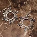 Rhinestone Sunshine Dangle Earrings Evening Dress Statement Jewelry
