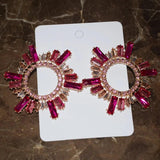 Rhinestone Sunshine Dangle Earrings Evening Dress Statement Jewelry