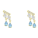 Designer Silver Inlaid Crystal Tassel Earrings