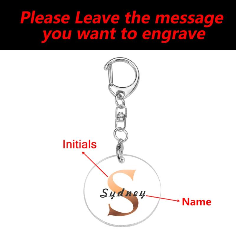 Couples Initials Key Chain Personalized Acrylic Keyring