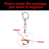 Couples Initials Key Chain Personalized Acrylic Keyring