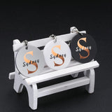 Couples Initials Key Chain Personalized Acrylic Keyring