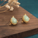 Vintage Chinese Style Cloisonne Flower Earrings