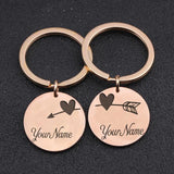 Stainless Steel Couple Keychains, Three Color Options