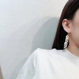 Beaded Simulated Pearl Grape Shape Dangle Earrings For Women