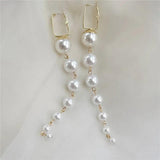 Beaded Simulated Pearl Grape Shape Dangle Earrings For Women
