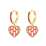 Love Heart Drop Earrings Round Circle Wedding Jewelry
