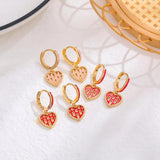 Love Heart Drop Earrings Round Circle Wedding Jewelry