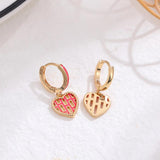 Love Heart Drop Earrings Round Circle Wedding Jewelry