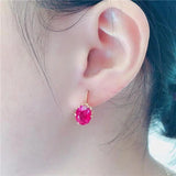 Purple Crystal Inlaid Earrings for Women