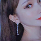 Geometric Crystal Water Drop Dangle Earrings for Women