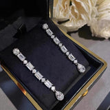 Geometric Crystal Water Drop Dangle Earrings for Women