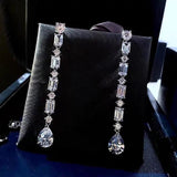 Geometric Crystal Water Drop Dangle Earrings for Women