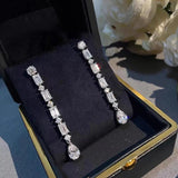 Geometric Crystal Water Drop Dangle Earrings for Women
