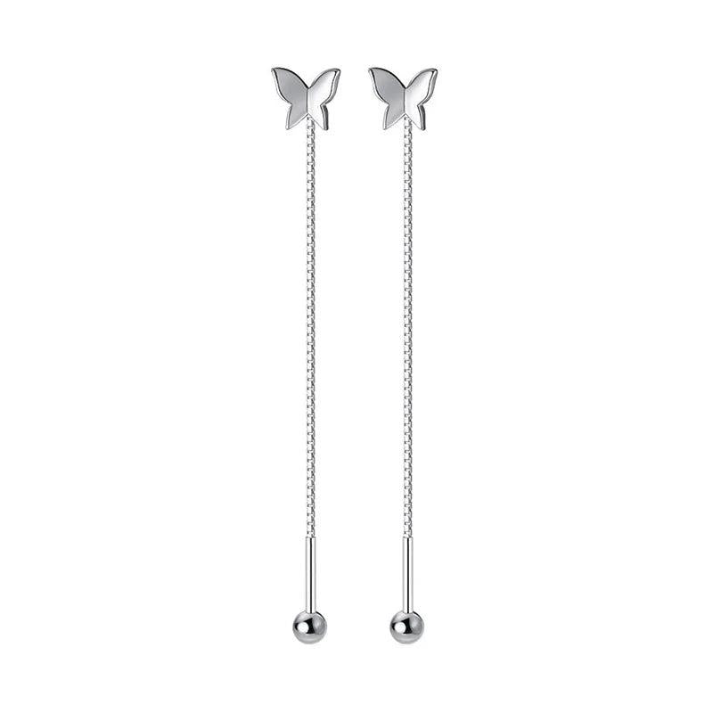 925 Sterling Silver Butterfly Screw Stud Earring for Women Party Jewelry